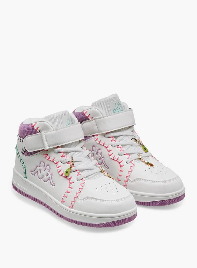 Kappa Girls Embroidered Hook & Loop High-Top Sneakers